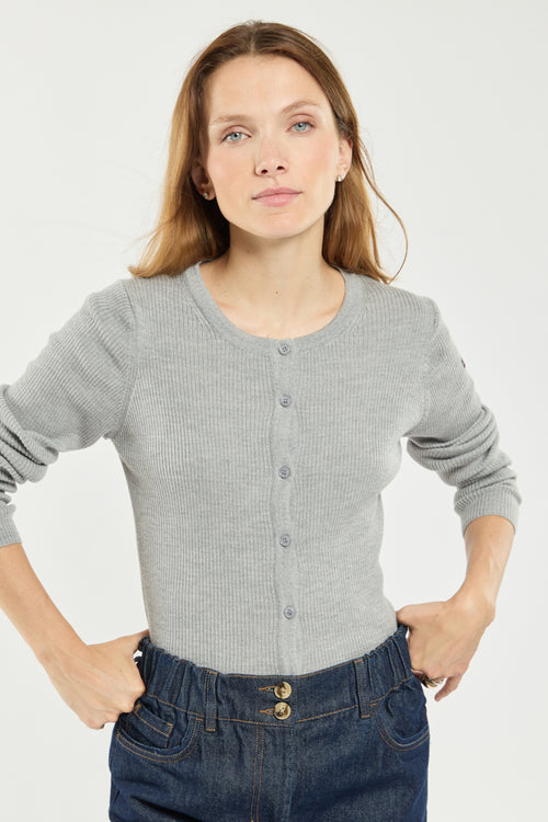 Geknöpfte Strickjacke - Merinowolle - Armor-lux - 4