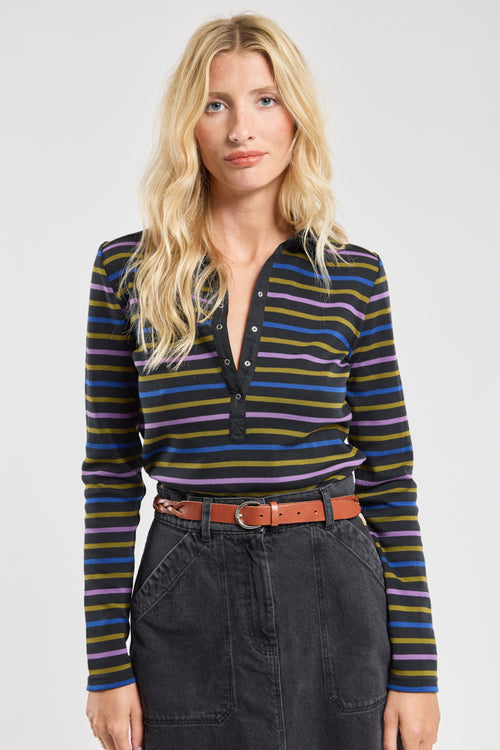 Baila striped polo shirt - thick cotton - Armor-lux - 1