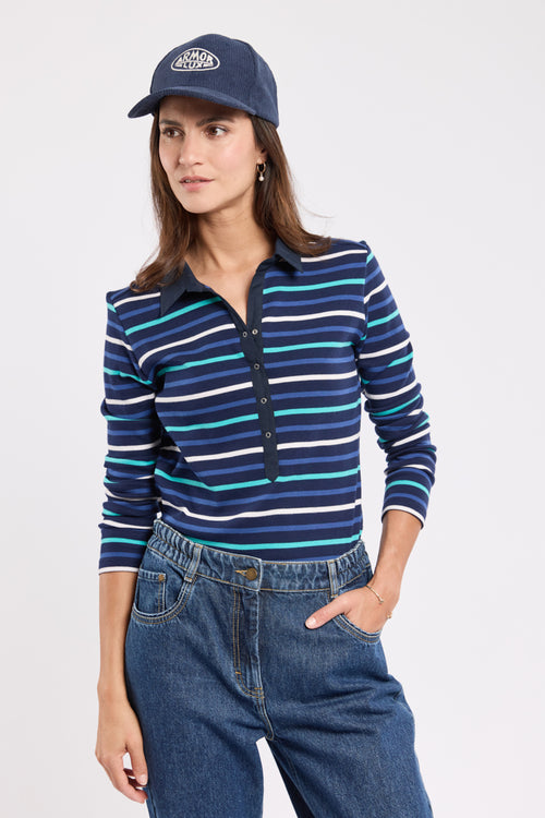 Polo rayé - coton épais - Armor-lux - 1