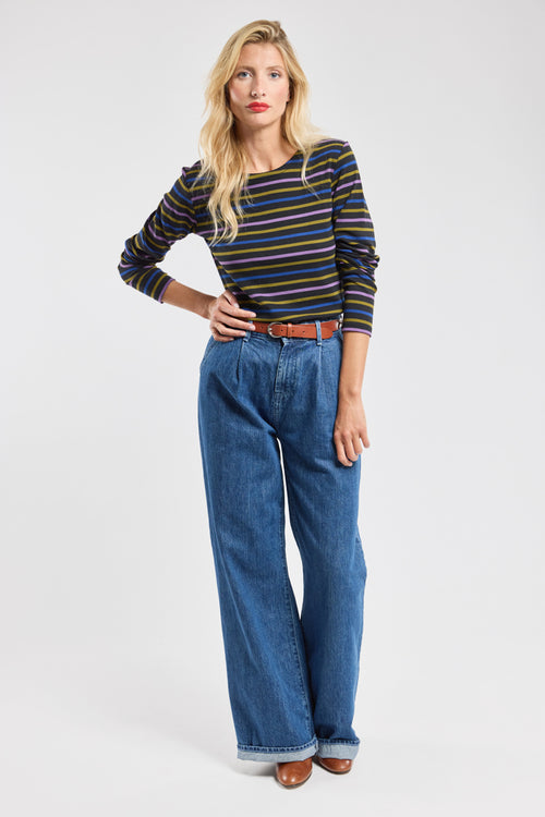 Three-colour Breton striped shirt - heavy cotton - Armor-lux - 5