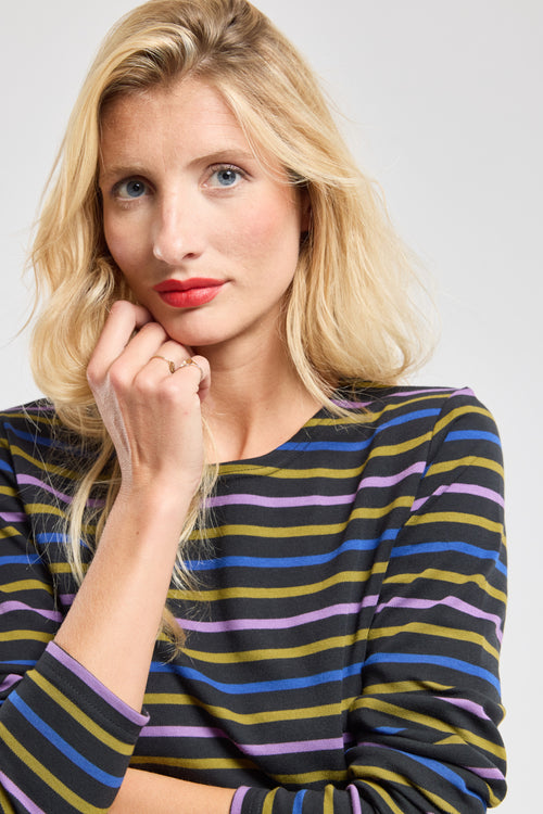 Three-colour Breton striped shirt - heavy cotton - Armor-lux - 1