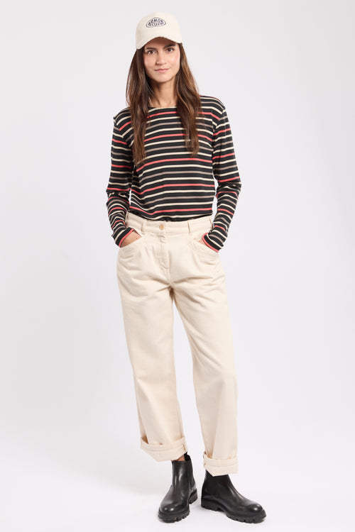 Three-colour Breton striped shirt - heavy cotton - Armor-lux - 3