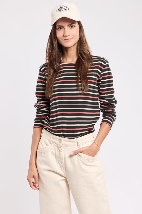 Three-colour Breton striped shirt - heavy cotton - Armor-lux - 1