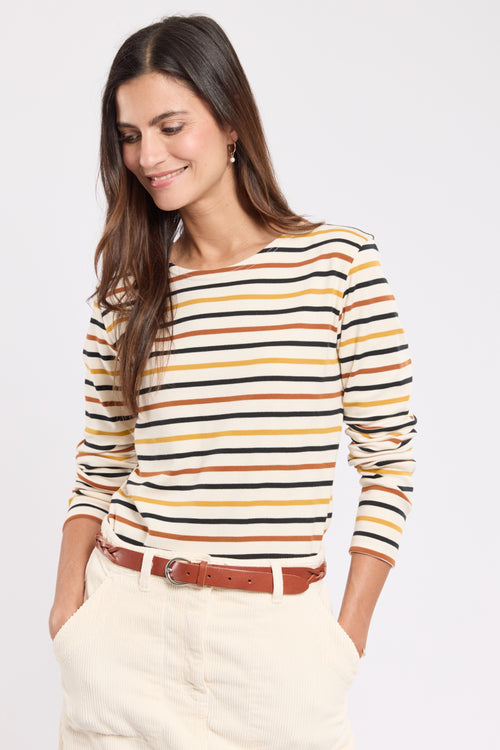 Three-colour Breton striped shirt - heavy cotton - Armor-lux - 1