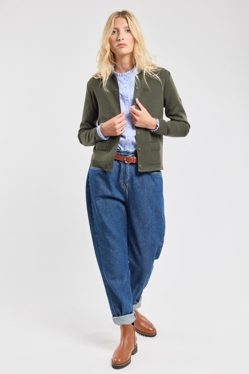 Round-neck cardigan - wool and acrylic - Armor-lux - 2