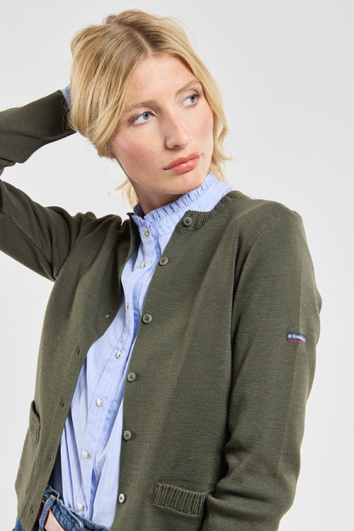 Round-neck cardigan - wool and acrylic - Armor-lux - 1