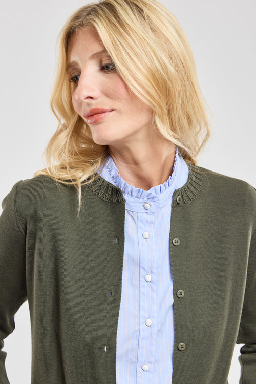 Round-neck cardigan - wool and acrylic - Armor-lux - 4