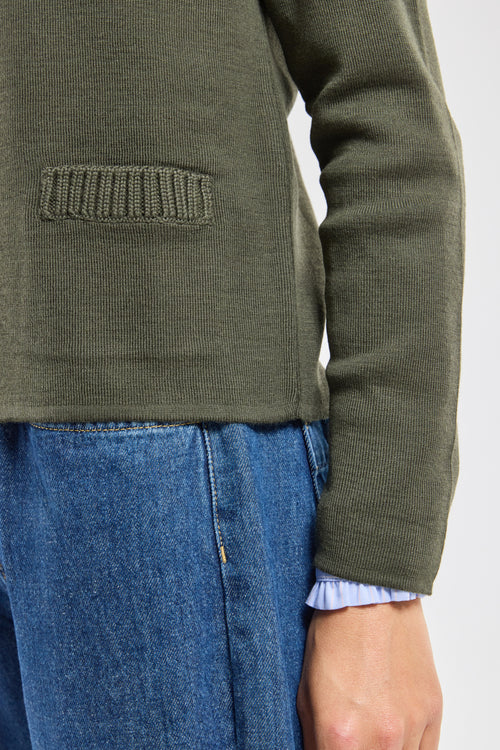 Round-neck cardigan - wool and acrylic - Armor-lux - 6