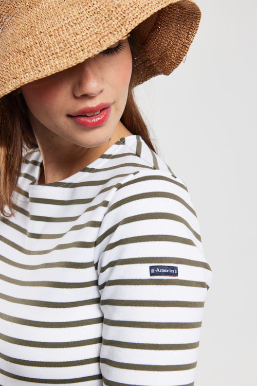 Breton striped shirt with 3/4-length sleeves- heavy cotton - Armor-lux - 2