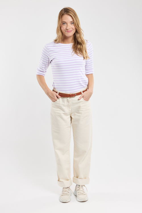 Breton striped shirt with 3/4-length sleeves- heavy cotton - Armor-lux - 3