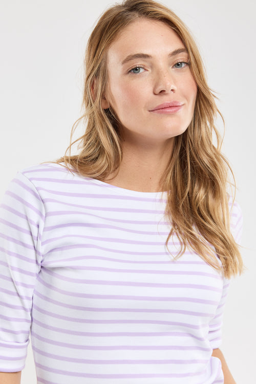 Breton striped shirt with 3/4-length sleeves- heavy cotton - Armor-lux - 2