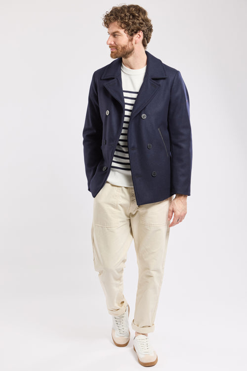 Two-coloured pea coat - wool - Armor-lux - 3