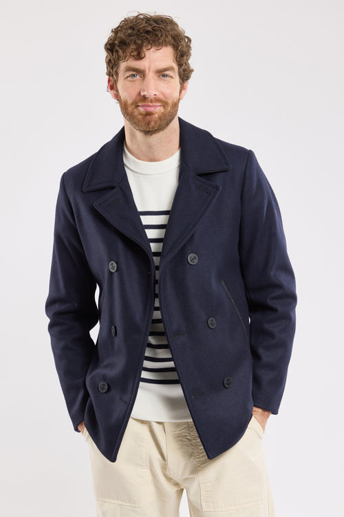 Two-coloured pea coat - wool - Armor-lux - 1