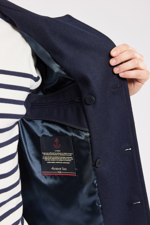 Two-coloured pea coat - wool - Armor-lux - 5