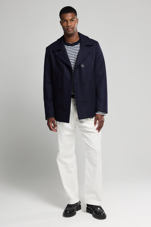 Two-coloured pea coat - wool - Armor-lux - 3