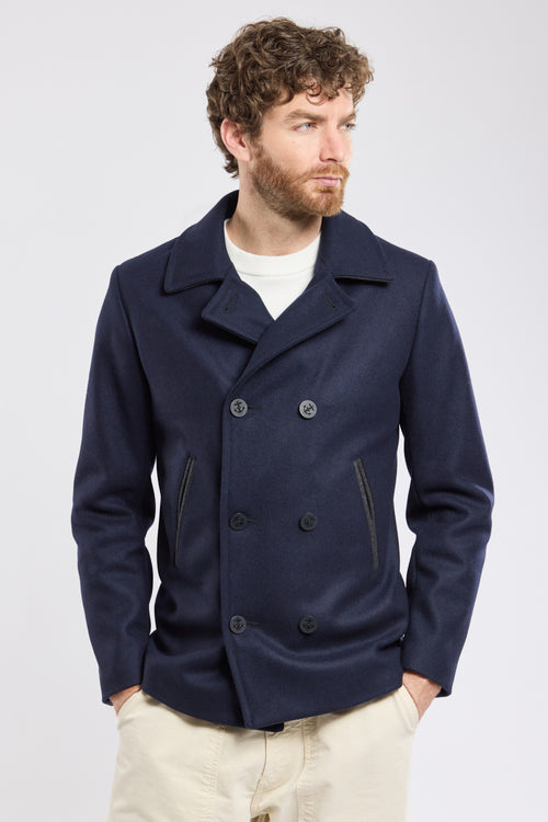 Two-coloured pea coat - wool - Armor-lux - 4