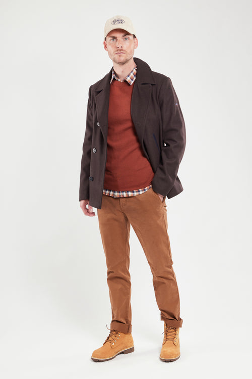Fort Cigogne two-tone peacoat - wool broadcloth - Armor-lux - 5