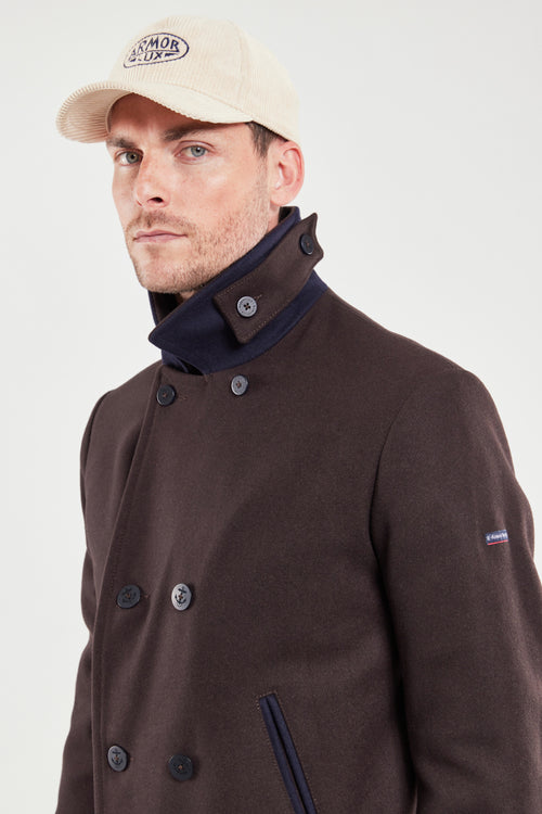 Fort Cigogne two-tone peacoat - wool broadcloth - Armor-lux - 3