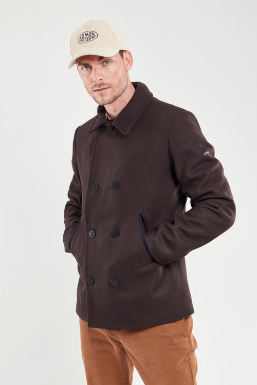 Fort Cigogne two-tone peacoat - wool broadcloth - Armor-lux - 1