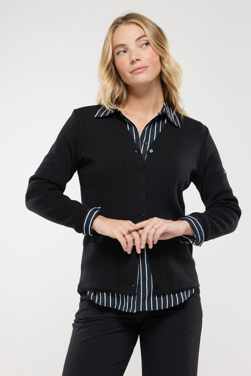 V-neck cardigan - wool and acrylic - Armor-lux - 1