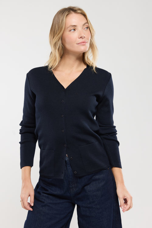 V-neck cardigan - wool and acrylic - Armor-lux - 1