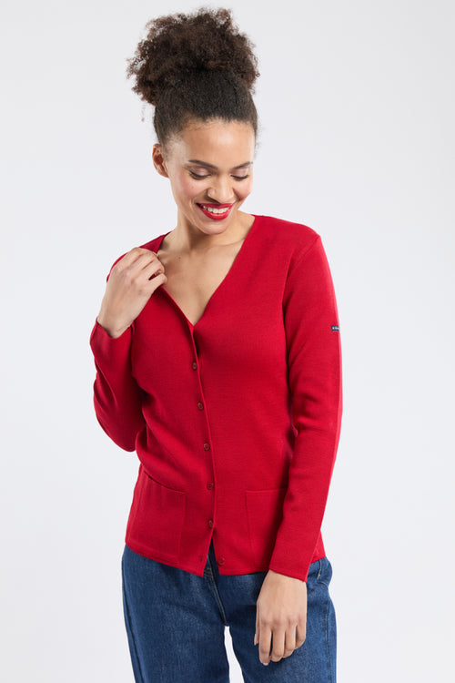 V-neck cardigan - wool and acrylic - Armor-lux - 1