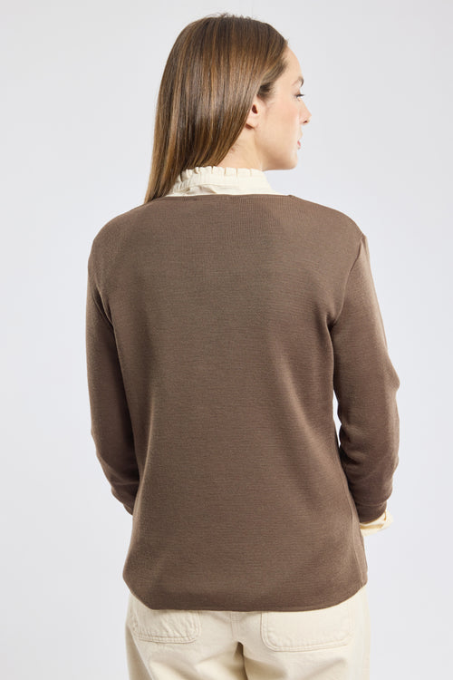V-neck cardigan - wool and acrylic - Armor-lux - 3
