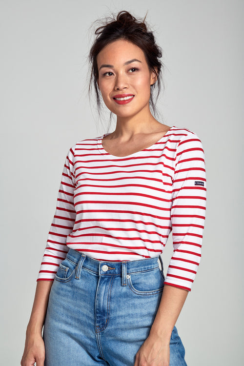 3/4 sleeve Breton striped shirt - light cotton - Armor-lux - 1