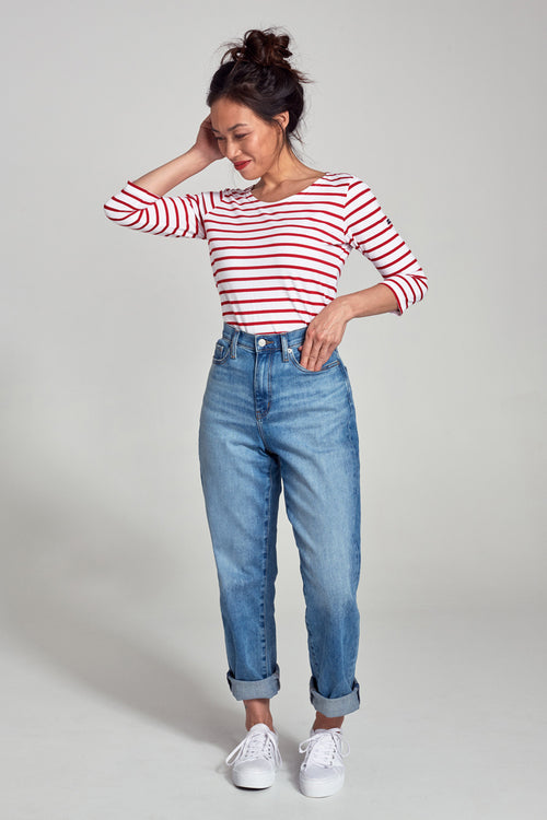 3/4 sleeve Breton striped shirt - light cotton - Armor-lux - 4