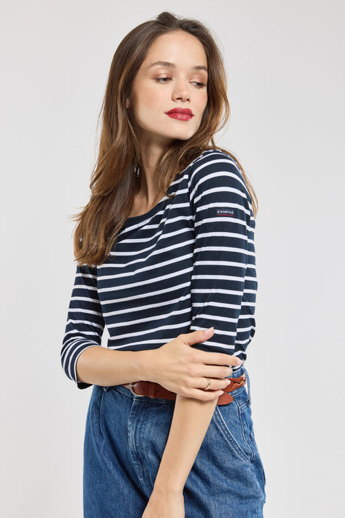 3/4 sleeve Breton striped shirt - light cotton - Armor-lux - 4