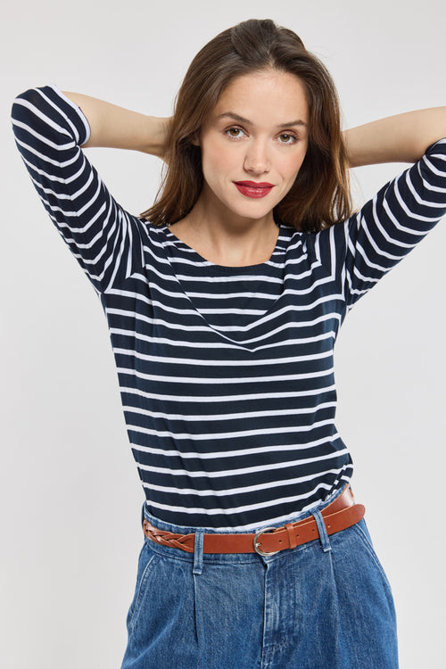 3/4 sleeve Breton striped shirt - light cotton - Armor-lux - 2