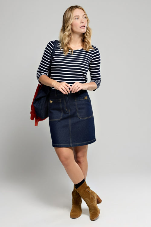 3/4 sleeve Breton striped shirt - light cotton - Armor-lux - 5