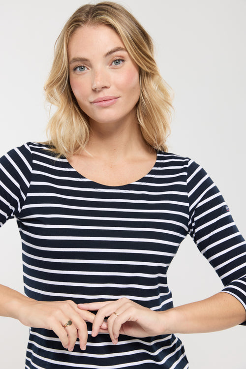 3/4 sleeve Breton striped shirt - light cotton - Armor-lux - 2