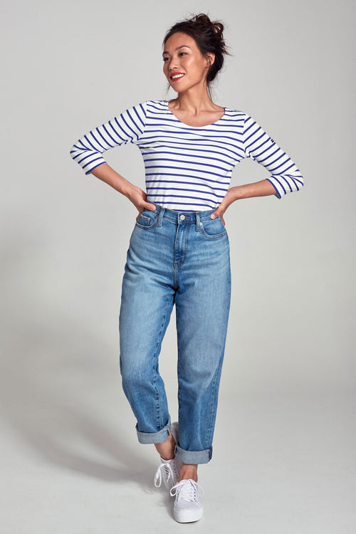 3/4 sleeve Breton striped shirt - light cotton - Armor-lux - 1