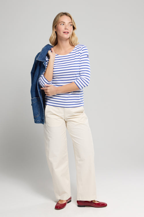 3/4 sleeve Breton striped shirt - light cotton - Armor-lux - 3