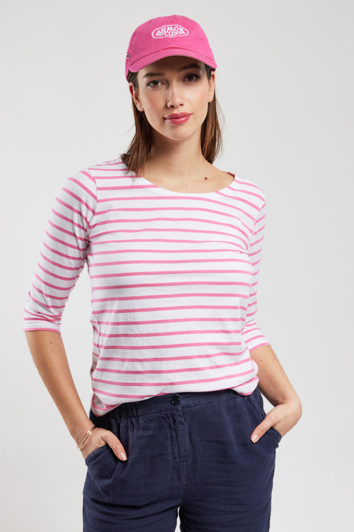 Breton striped shirt with 3/4-length sleeves – lightweight cotton - Armor-lux - 4