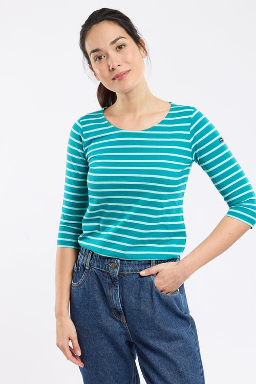 Breton striped shirt with 3/4-length sleeves – lightweight cotton - Armor-lux - 1