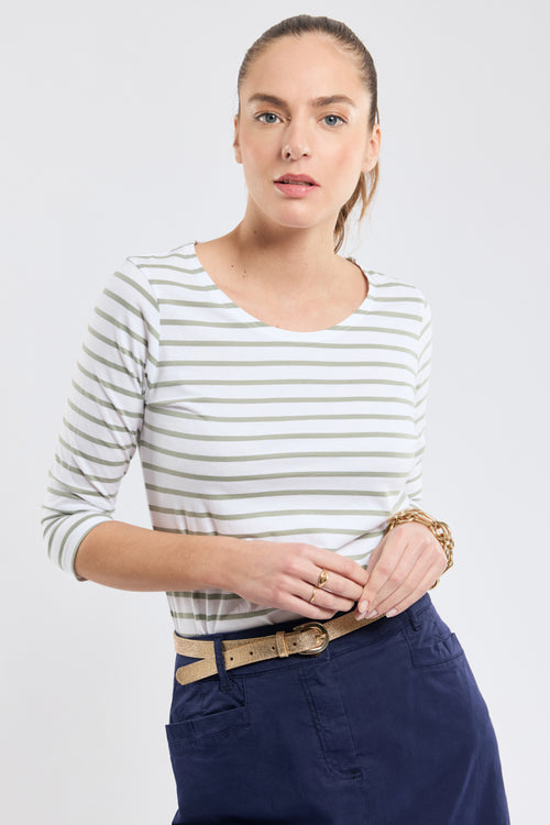 Breton striped shirt with 3/4-length sleeves – lightweight cotton - Armor-lux - 2