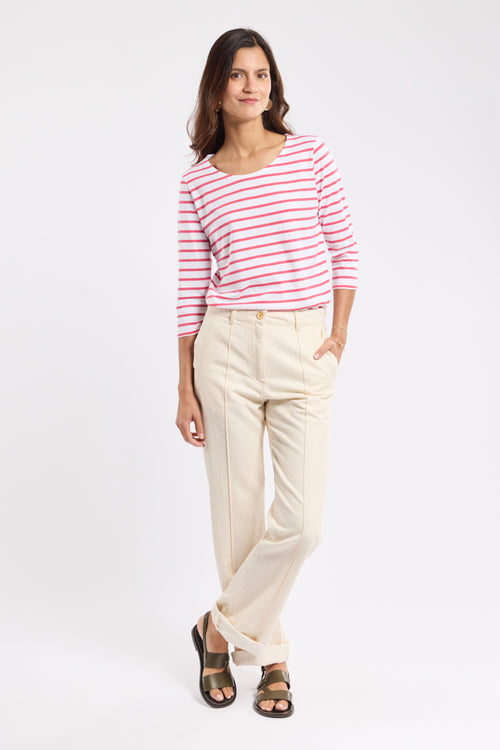 3/4-sleeve striped top - lightweight cotton - Armor-lux - 3