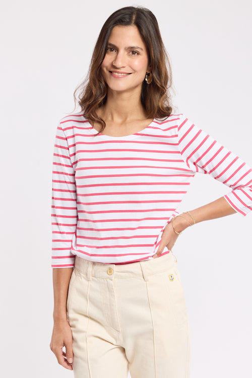 3/4-sleeve striped top - lightweight cotton - Armor-lux - 1