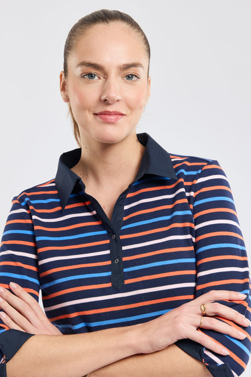 Polo rayé 4 couleurs - coton épais - Armor-lux - 2