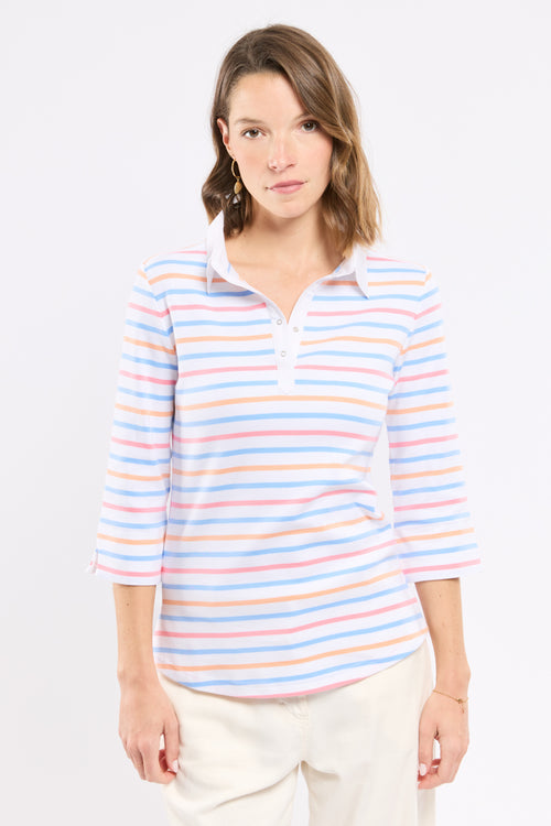 Polo rayé 4 couleurs - coton épais - Armor-lux - 4