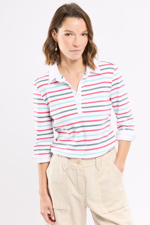 Gestreiftes Poloshirt 4 Farben – dicke Baumwolle - Armor-lux - 1