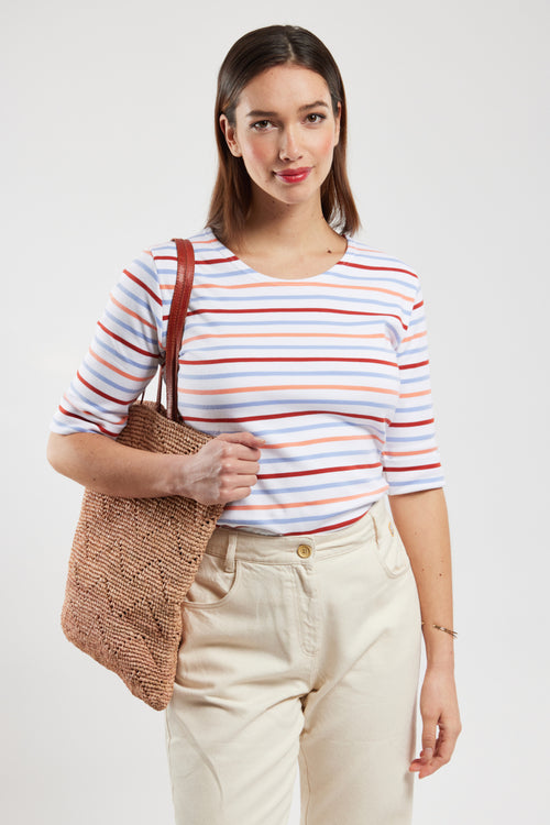 Three-colour Breton striped shirt - heavy cotton - Armor-lux - 4