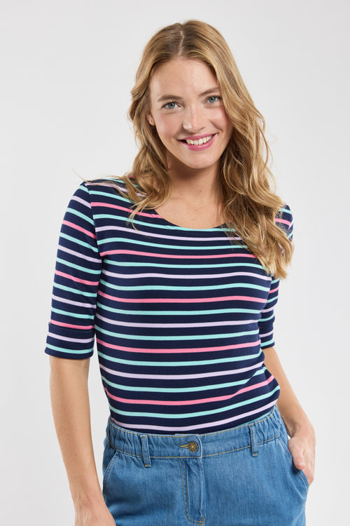 Three-colour Breton striped shirt - thick cotton - Armor-lux - 4