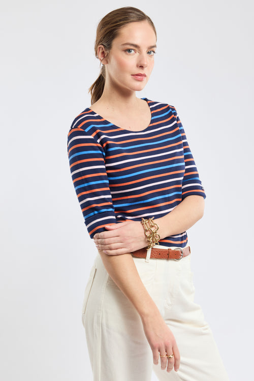 Marinière tricolore - coton épais - Armor-lux - 1