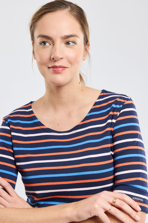 Marinière tricolore - coton épais - Armor-lux - 2