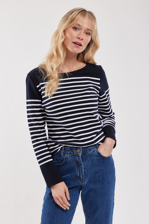 Amiral  Long-sleeve Breton striped shirt - Armor-lux - 1