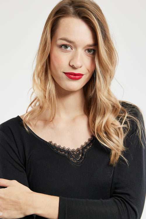 T-shirt à manches longues - laine et soie - Armor-lux - 4