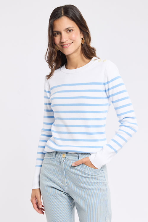 Pull marin rayé Groix - coton - Armor-lux - 1